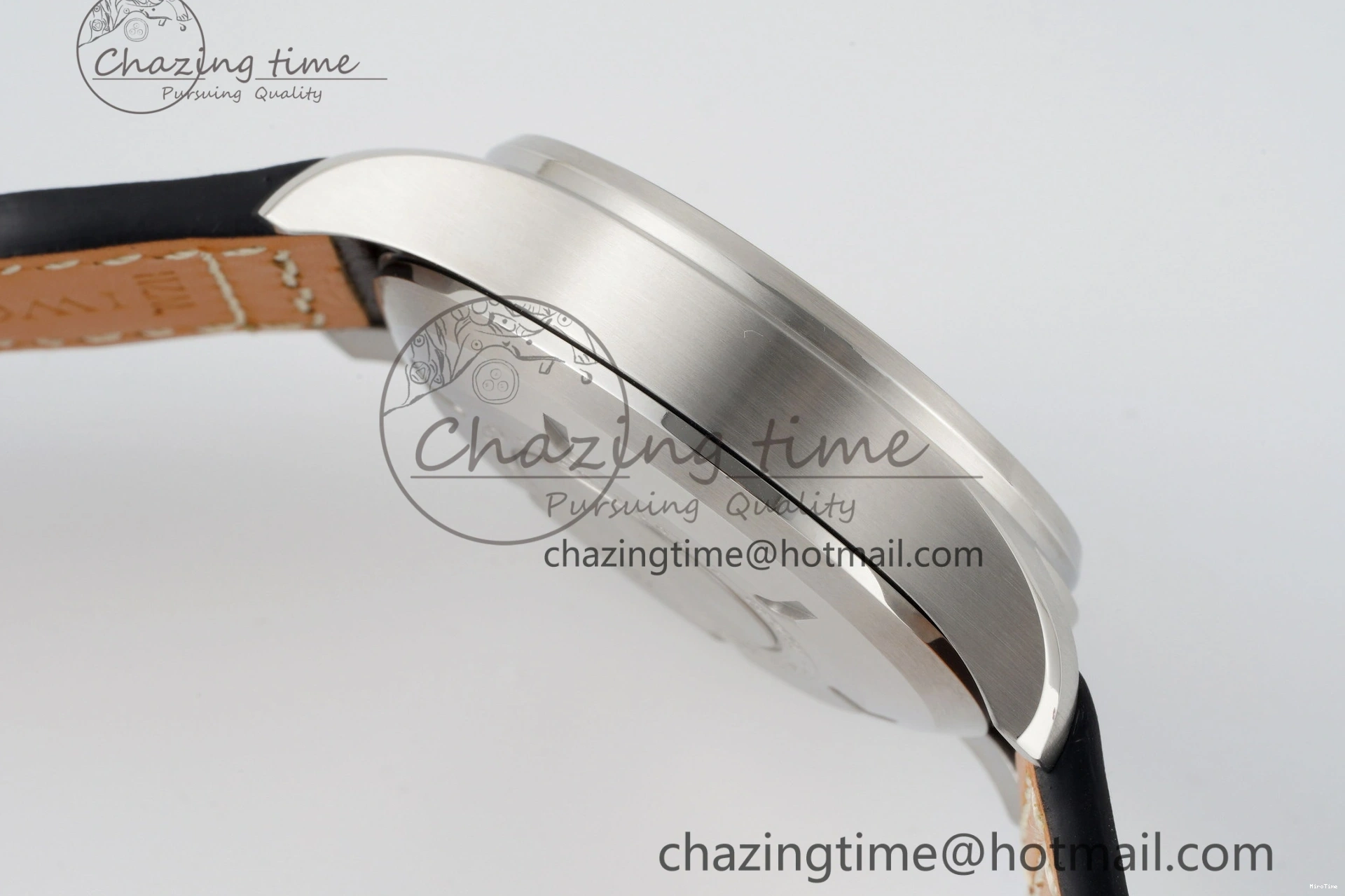 MIROTIME 0319 Bright Pilot Chrono SS AZF 1:1 Best Edition Green Dial on Brown Leather Strap A 7059